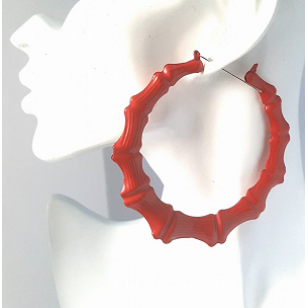 Oorbellen-Bamboe-Rood